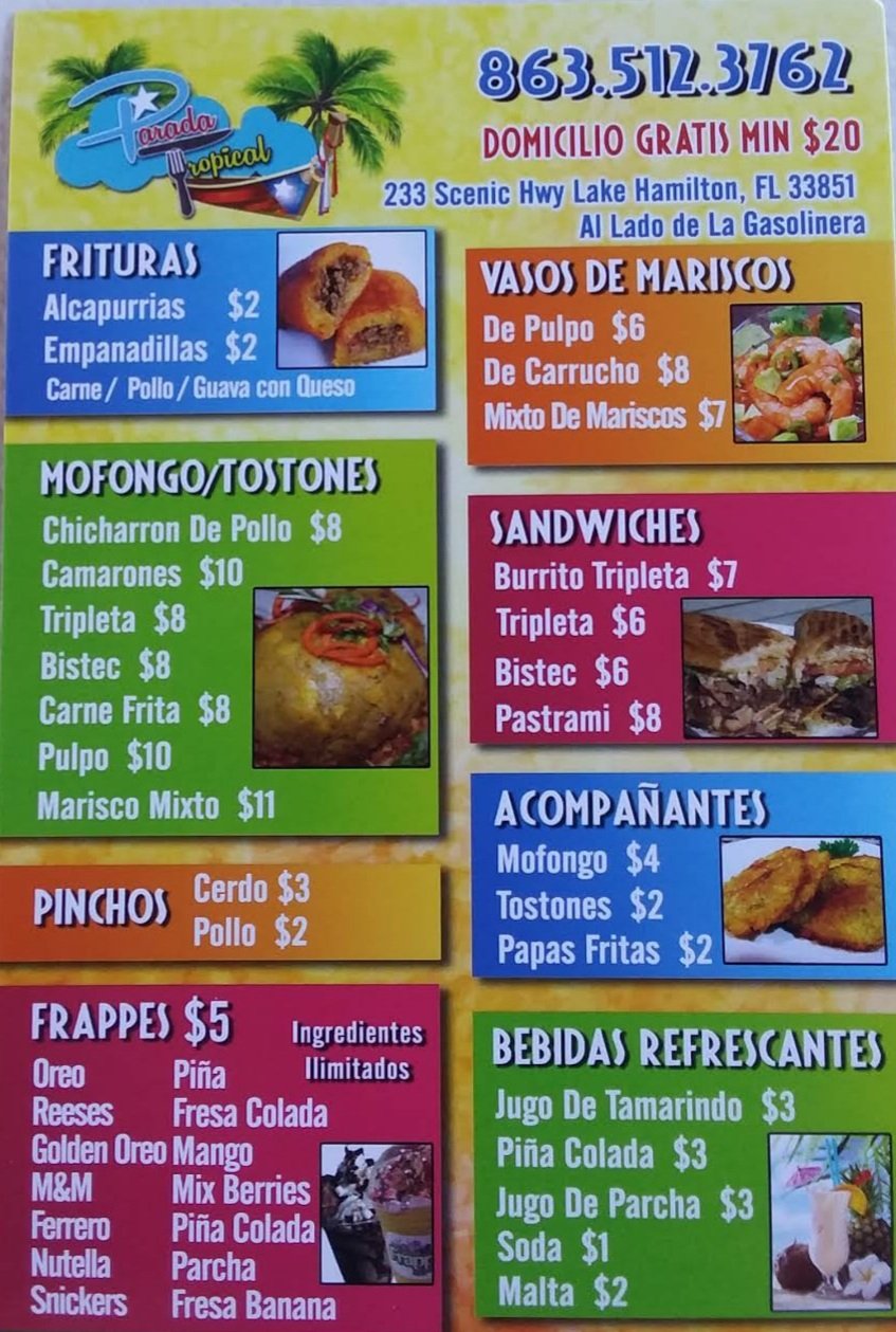 Close-up of a restaurant menu board.